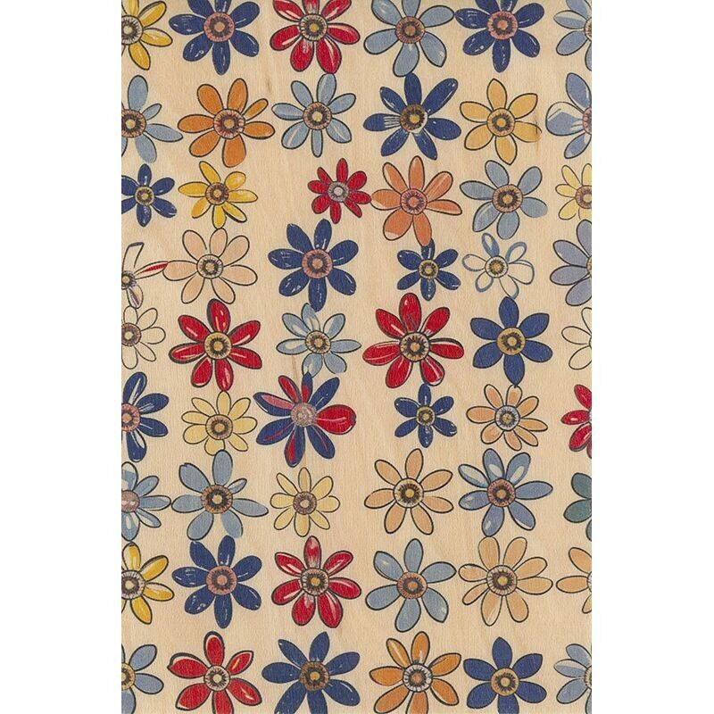 Holzkarte – Blumen in AI-Farbe