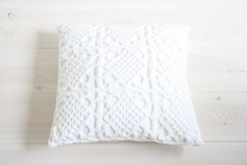 Coussin crochet blanc - L 2