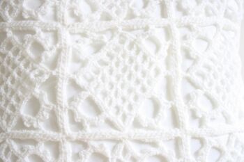 Coussin crochet blanc - L 3