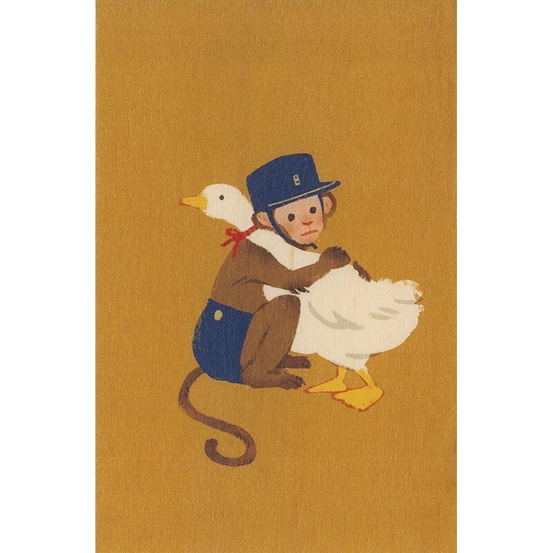 kleine Tiere Affe Holzkarte