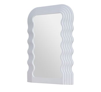 Petit miroir de table ondulé blanc
