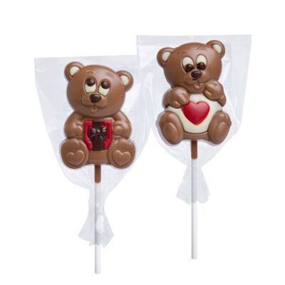 MILK CHOCOLATE BEAR Lollipop 35g - Display of 28 lollipops
