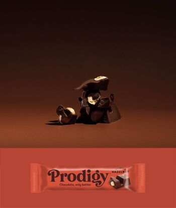 Barre de chocolat aux noisettes rôties Prodigy 35 g Carton de 15 3