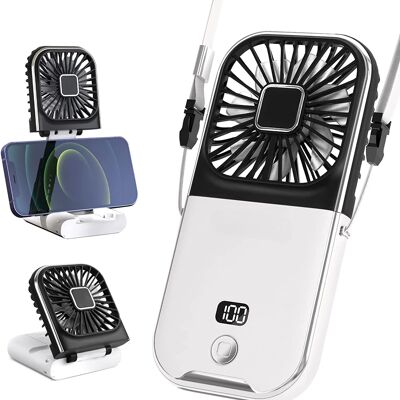 Mini-Ventilator, Handventilator, tragbar, 180 Grad faltbar, 4 Geschwindigkeiten, USB-Aufladung