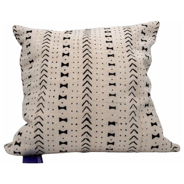 Fodera per cuscino etnico - Panno di fango bianco Bogolan - TAAR