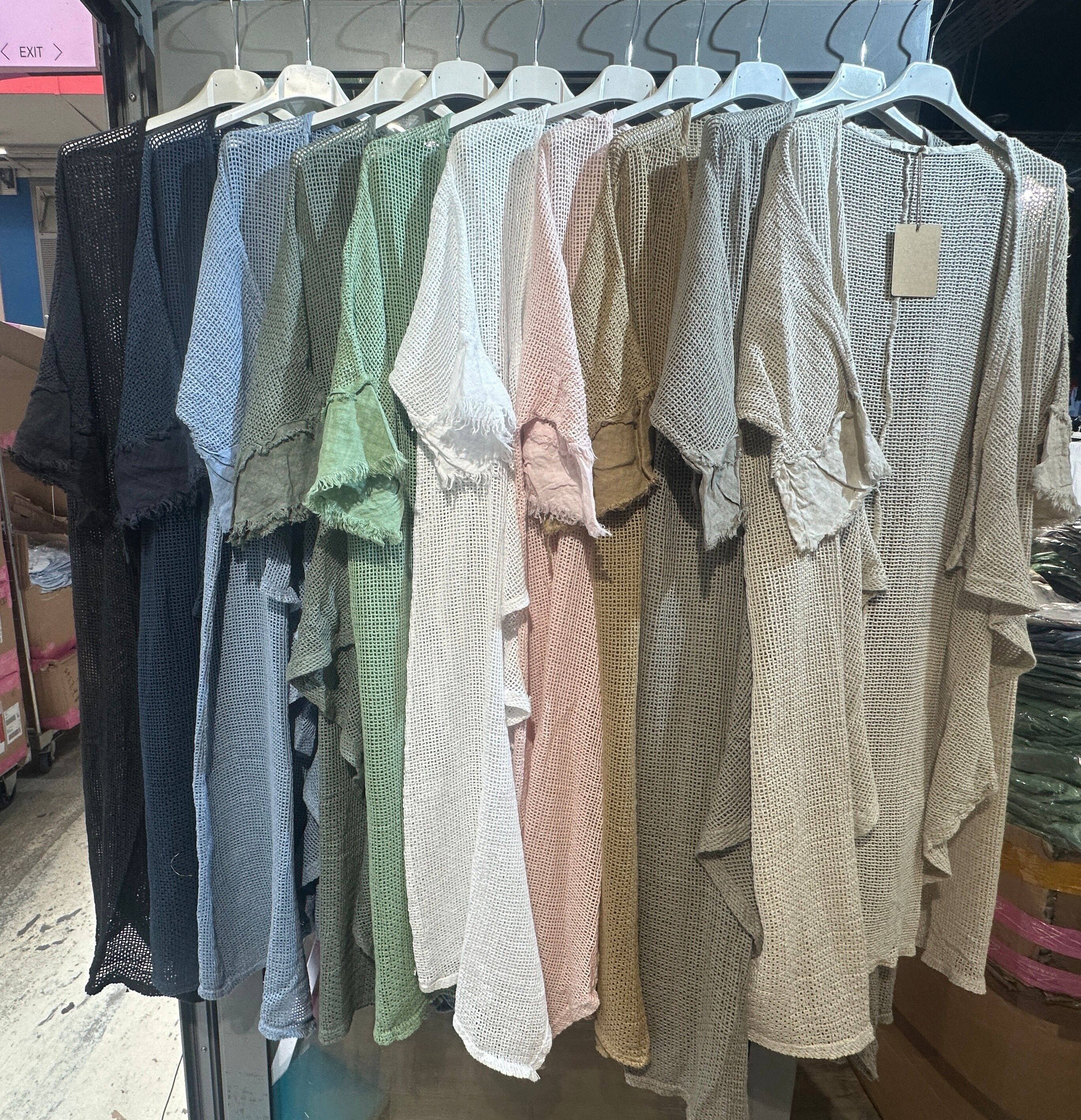 Gilet in cotone traforato con maniche in lino RIF. 60865