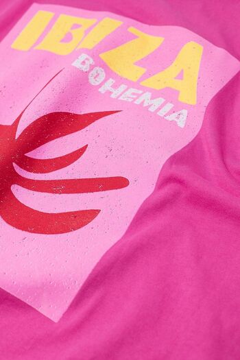 Fuchsia Ibiza Bohemia - T-shirt décontracté avec imprimé rose 2