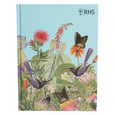 RHS The Royal Horticultural Society Skizzenbuch mit 160 Seiten und festem Einband (110 g/m²), Vogelszene, A5, mehrfarbig, zum Skizzieren, Zeichnen, Scrapbooking, Notizen, Ideen, Malen, Acryl, Aquarell