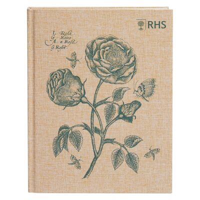 RHS The Royal Horticultural Society Skizzenbuch mit 160 Seiten und festem Einband (110 g/m²), Rose, A5, mehrfarbig, zum Skizzieren, Zeichnen, Scrapbooking, Notizen, Ideen, Malen, Acryl, Aquarell