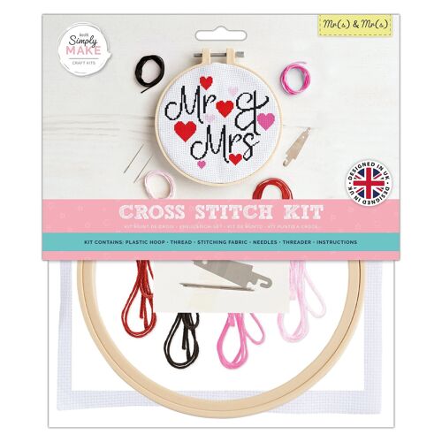 Simply Make Cross Stitch Kit, Mr(s) and Mr(s), Multicoloured, Single Craft Kit