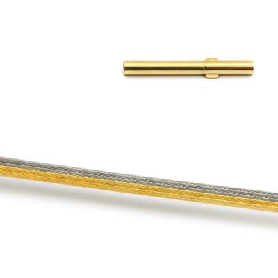 Edelstahl Bicolor Cable Halskette 0,5mm Stränge:5 42cm