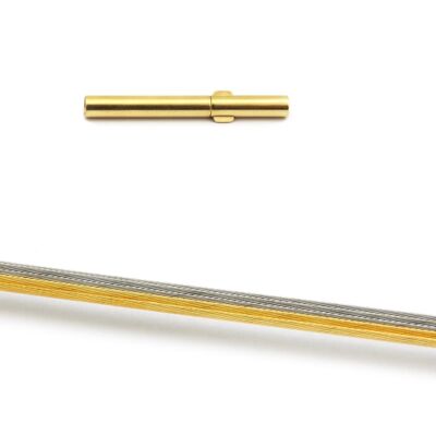 Collana in acciaio inossidabile bicolore Cable collana 0,5mm fili:5 45cm