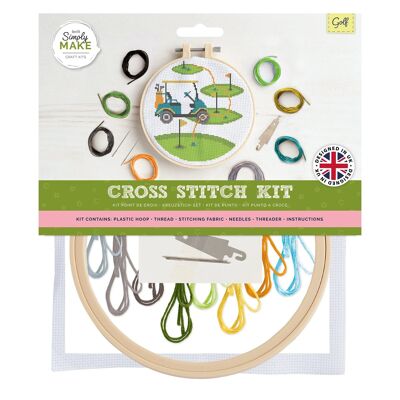 Realizza semplicemente un kit per punto croce, golf, multicolore, kit artigianale singolo