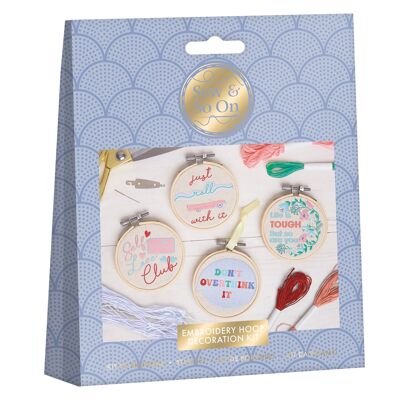 Sew & So On - Kit de manualidades de costura con bordado colgante - Lemas, citas y lemas motivacionales, incluye todo lo necesario, kits de manualidades, es un gran regalo artístico para manualidades, uso para pared, decoración del hogar