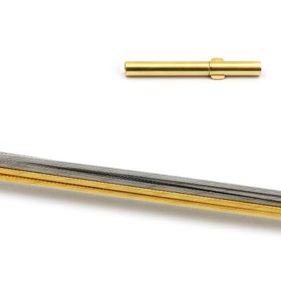 Collana in acciaio inossidabile bicolore Cable collana 0,5mm fili:12 40cm