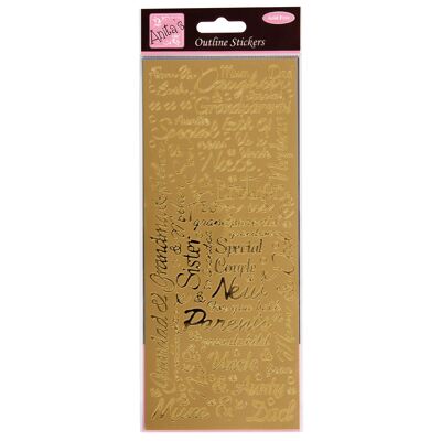 Adesivi con contorni di Anita, Coppie, Oro, Per scrapbooking, Creazione di cartoline, Gioco per bambini, Compiti a casa, Arte, Artigianato, Abbellimento, Decorativo, Carta, Cartoncino, Vetro, Metallo, Plastica, Schiuma