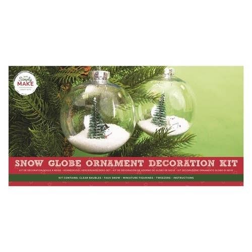 Simply Make Kit de décoration de boules à neige, lot de 2, bricolage de Noël pour adultes et enfants, réalise les décorations parfaites pour arbre, table, comprend toutes les fournitures nécessaires, remplissage de boîte de réveillon de Noël