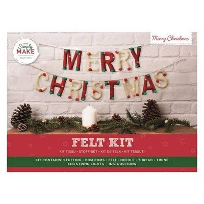 Simply Make Merry Christmas - Kit de manualidades para hacer guirnaldas iluminadas, decoración festiva para colgar, ideal para adultos y adolescentes, la guirnalda agregará lindos detalles a la decoración del hogar, es un regalo artesanal perfecto