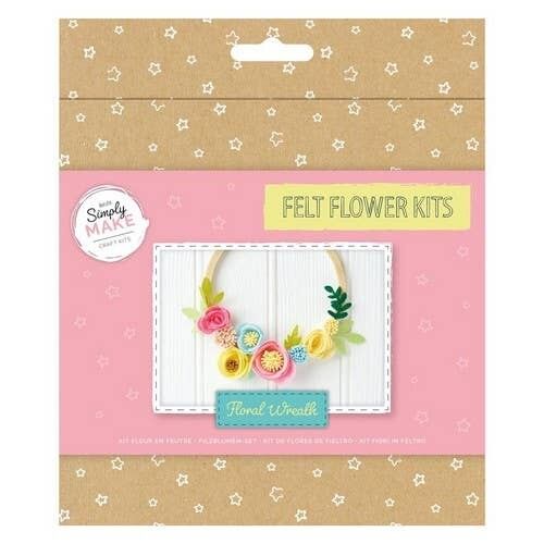 Créez simplement un kit d'artisanat de fleurs en feutre, une couronne florale, des cerceaux de bricolage et des fournitures de fabrication de cadres, pour adultes et adolescents, réalisez de jolies décorations pour votre cuisine à la maison, des accessoires de fête ou de festival
