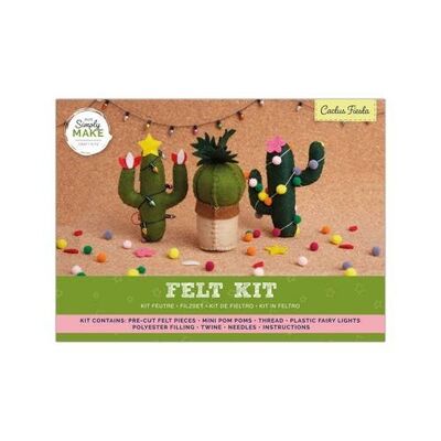 Semplicemente crea cactus in feltro - Set da 3, kit per realizzare creazioni in feltro per adulti e bambini più grandi, crea adorabili decorazioni per la tua casa, accessori per la cucina, lavori in feltro, un fantastico regalo, hobby ideali