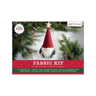 Kit de manualidades de tela navideña Simply Make: Papá Noel iluminado, artesanía de material de tela festivo, para adultos y adolescentes, para la época más maravillosa del año: ¡Navidad! Incluyendo todos los accesorios