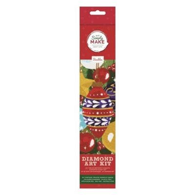 Simply Make Christmas Diamond Art Kit - Kits de pintura de diamantes con adornos navideños para adultos, lienzo con accesorios, para decoración del hogar o accesorio para colgar en la pared, herramienta de gemas incluida - Kit de arte y manualidades