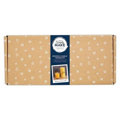 Simply Make: cree su propio juego de velas de cera de abejas, rinde 2 velas (vela votiva y de panal), incluidos amuletos de abeja