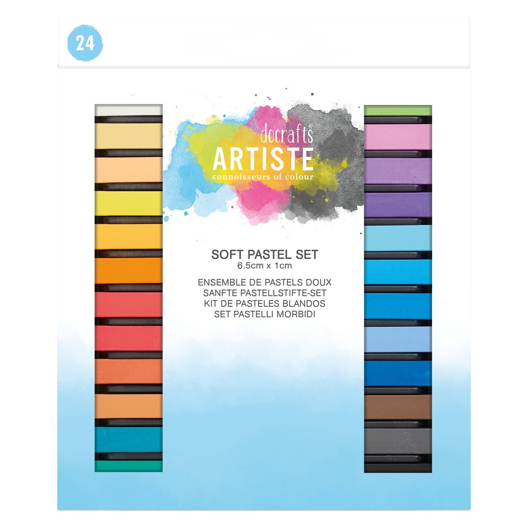 Artiste Soft Pastels, 24 pieces, Multicoloured, Single Art Set, Drawing Pastel Crayons for Art and Craft, Ideal Art Supplies for Students and Home, Creative Drawing Set with Pastels for Art