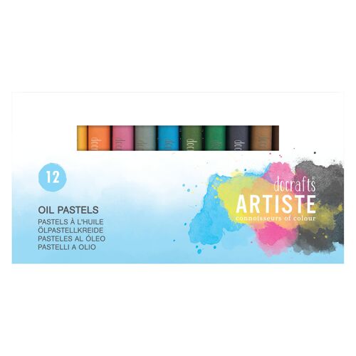 Artiste Regular Oil Pastels, Multicoloured, Pack of 12, Oil Pastels for Art & Craft Projects, Oil Pastels for Artists and Beginners Alike, Use with Oil Pastel Paper and Pads