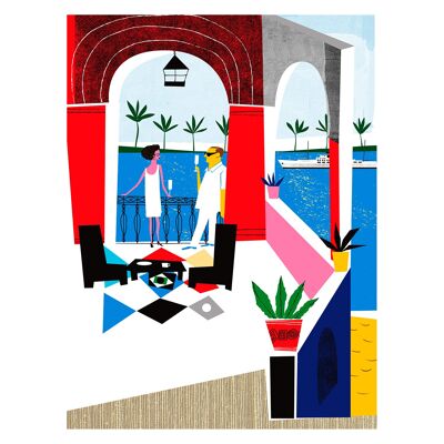 Illustration "Reine du Panama" par Mikel Casal. Reproduction A4 signée