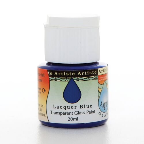 Artiste Aquaglass Glass Paint, Lacquer Blue, 20ml, Ideal Art Supplies for Art Set, Adults and Kids, The Perfect Paint Set for Home, Combine with Paint Brush Set and Palette