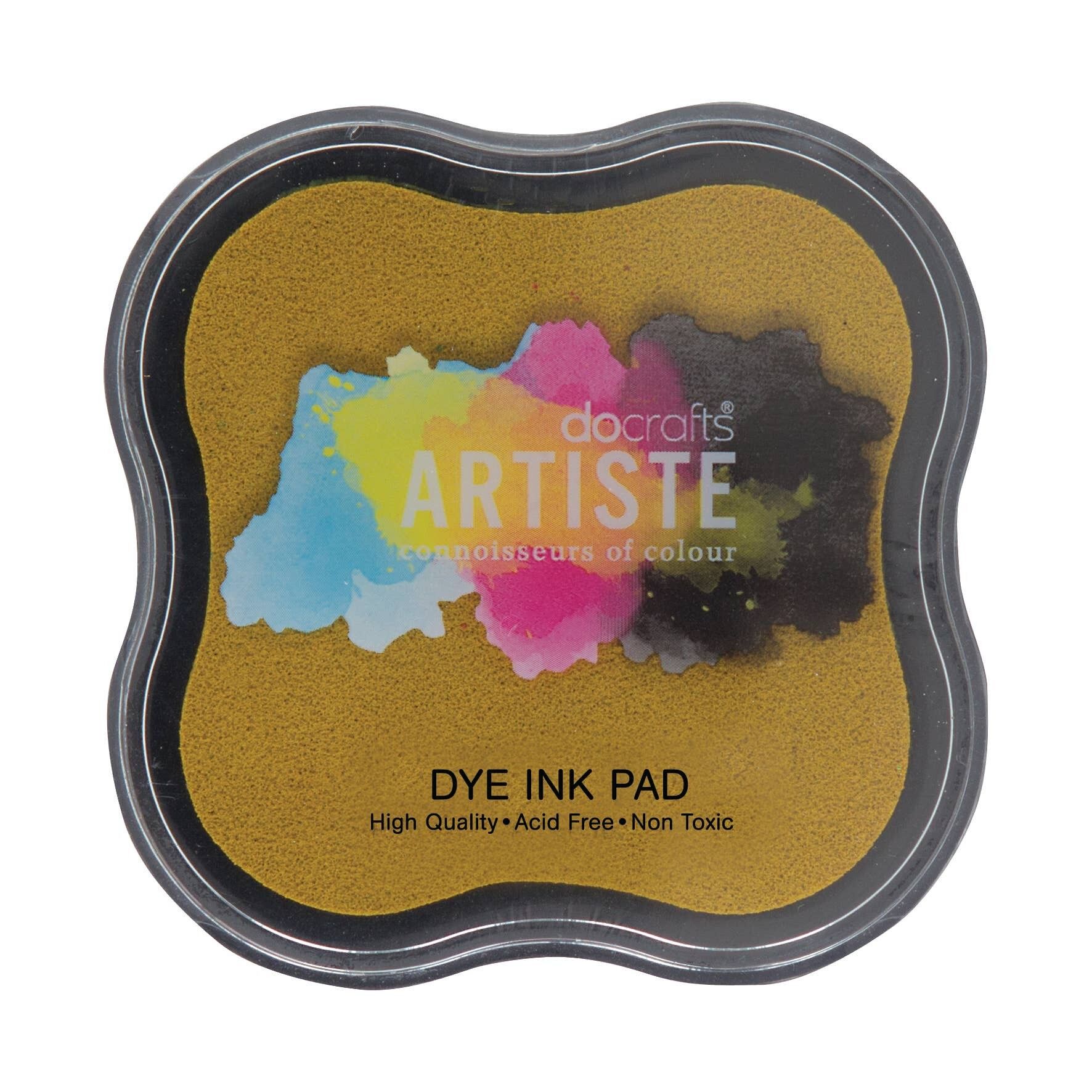 Tampone di inchiostro Artiste Dye, Giallo Scuro, Tampone singolo, Tamponi di inchiostro per timbrare su carte e cartoncini colorati, Perfetto per progetti fai da te artigianali, Tampone di inchiostro per timbri per creare cartoline, arte e idee