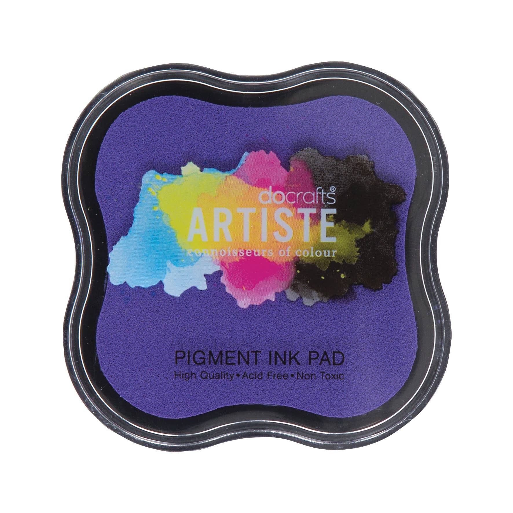 Tampone di inchiostro Artiste Pigment Lavender per timbri, polveri per goffratura, materiali di consumo, altamente pigmentato, da utilizzare con timbri trasparenti, timbri in gomma, tamponi di inchiostro sicuri, non tossici, privi di acidi, Stamptastic