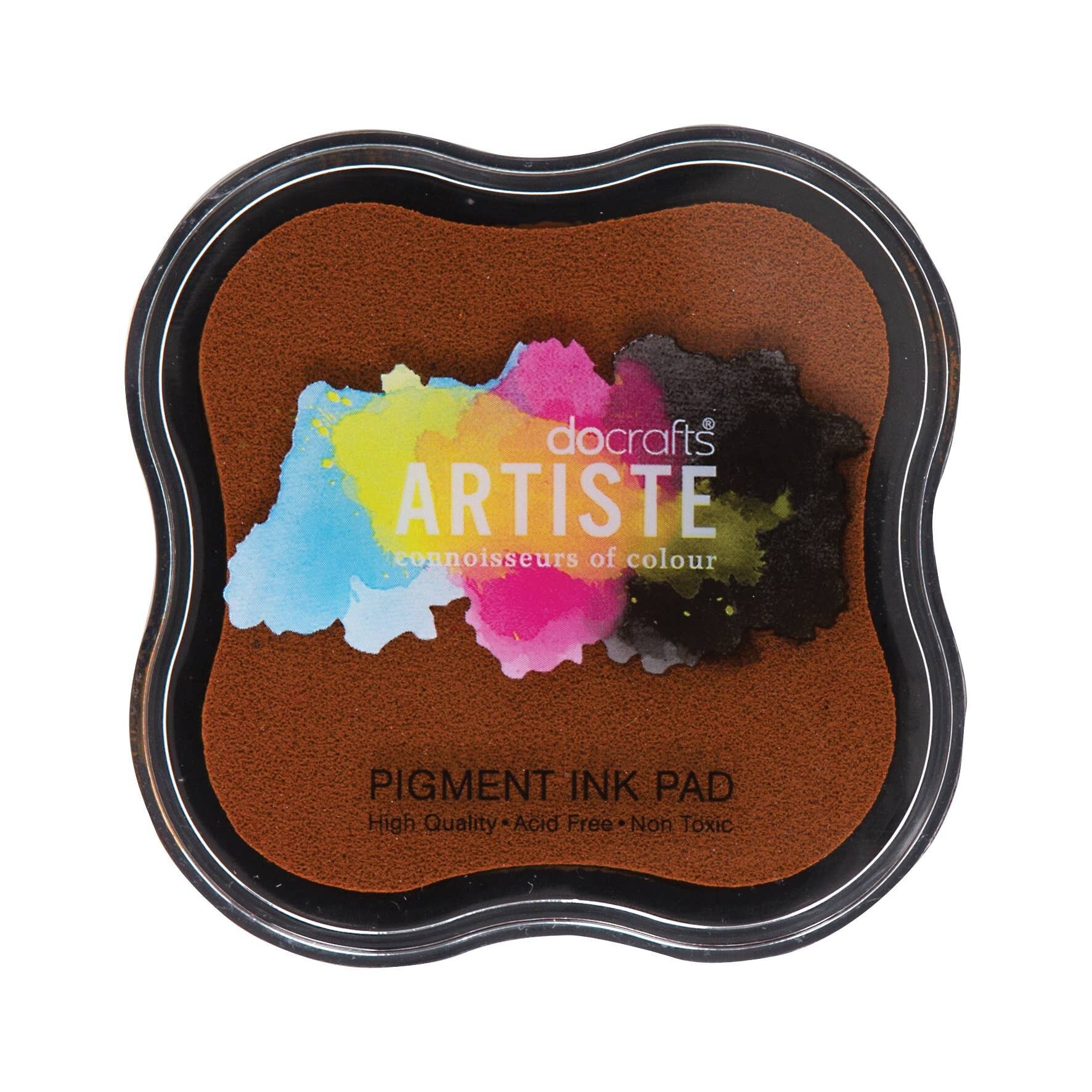 Tampone di inchiostro Artiste Pigment arancione scuro per timbri, polveri per goffratura, materiali di consumo, altamente pigmentato, da utilizzare con timbri trasparenti, timbri in gomma, tamponi di inchiostro sicuri, non tossici, privi di acidi, Stamptastic