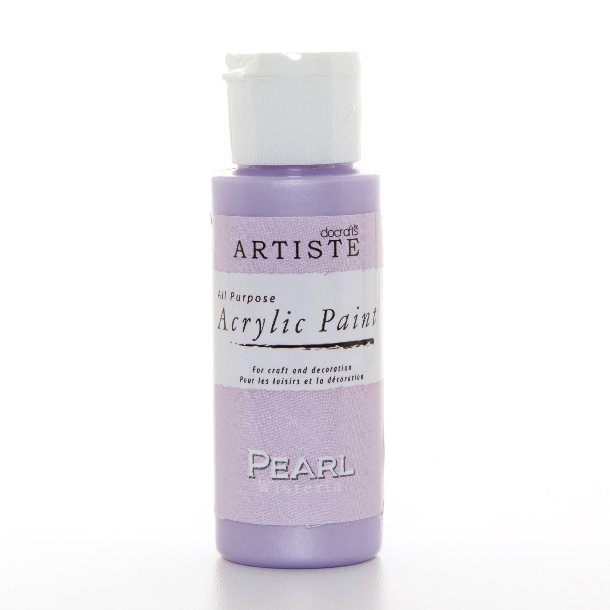 Artiste Pittura Acrilica Media 59ml 2Oz Pearl Wisteria, Pittura Professionale per Artisti d'Arte, Artigianato e Hobbistica ad Asciugatura Rapida, Colori Vivaci, Vernici a Base d'Acqua Copre Tutte le Superfici con Facilità, Ideale per Artisti in Viaggio