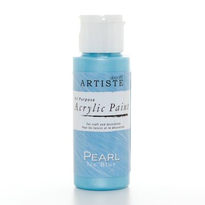 Peinture acrylique Artiste Medium 59 ml 2 oz bleu glacier nacré, peinture professionnelle à séchage rapide pour artistes artisanaux et amateurs, couleurs vives, peintures à base d'eau couvrant facilement toutes les surfaces, idéale pour les artistes en voyage