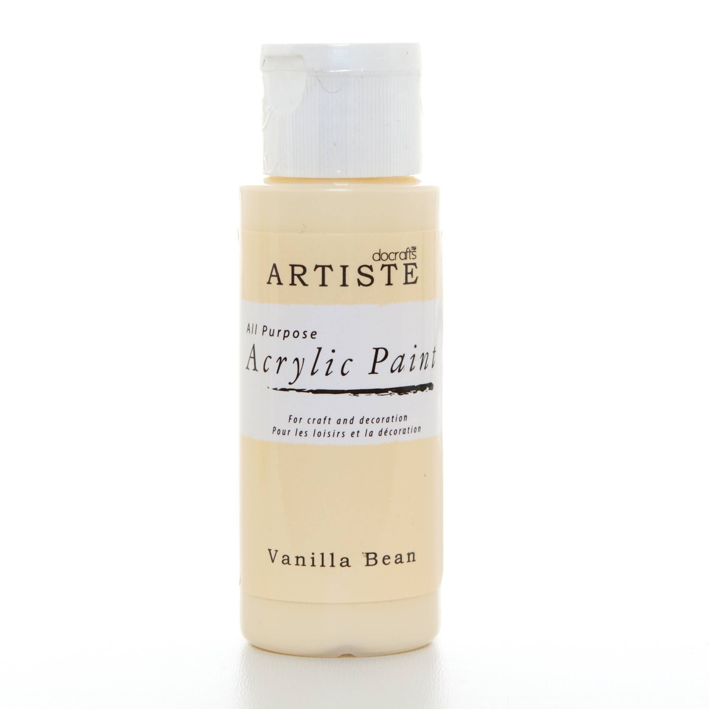 Pittura acrilica Artiste 59ml 2Oz Baccello di vaniglia, Pittura professionale per artisti artistici, artigianali e hobby ad asciugatura rapida, Colori vivaci, Le vernici a base d'acqua coprono tutte le superfici con facilità, Ideale per gli artisti in viaggio