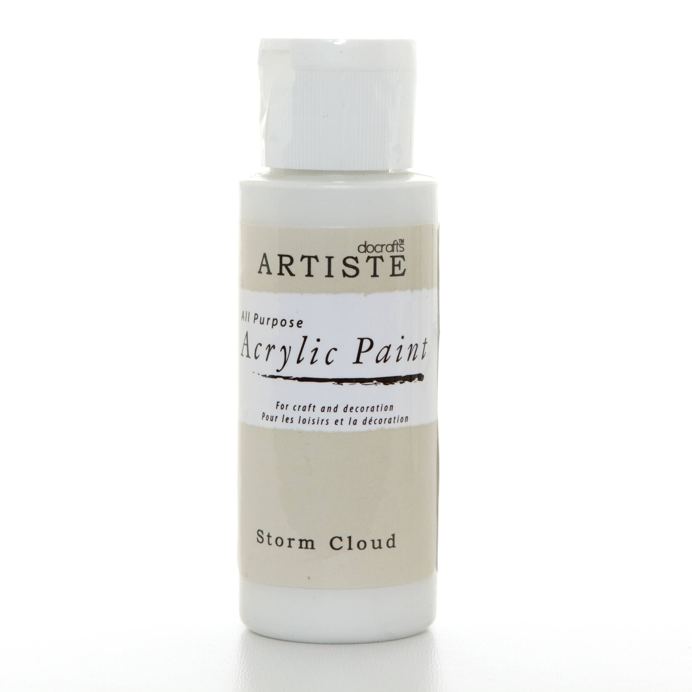 Pittura acrilica Artiste 59ml 2Oz Storm Cloud, pittura professionale per artisti artistici, artigianali e hobby ad asciugatura rapida, colori vivaci, vernici a base d'acqua coprono tutte le superfici con facilità, ideale per artisti in viaggio