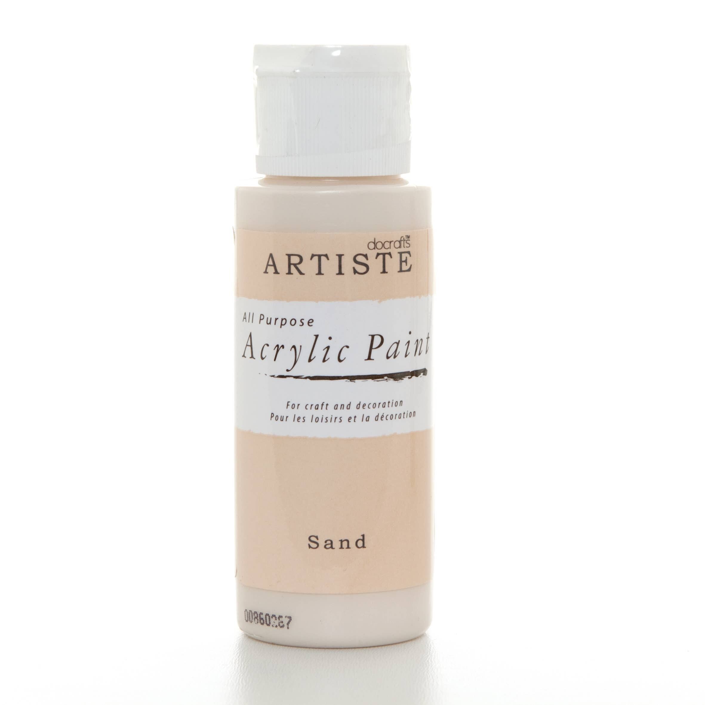 Artiste Acrylic Paint 59ml 2Oz Sand, Quick-Drying Professional Art, Craft And Hobby Artists Paint, Vibrant Colour, Water-Based Paints Cover All Surfaces With Ease, Ideal For Travel Artists