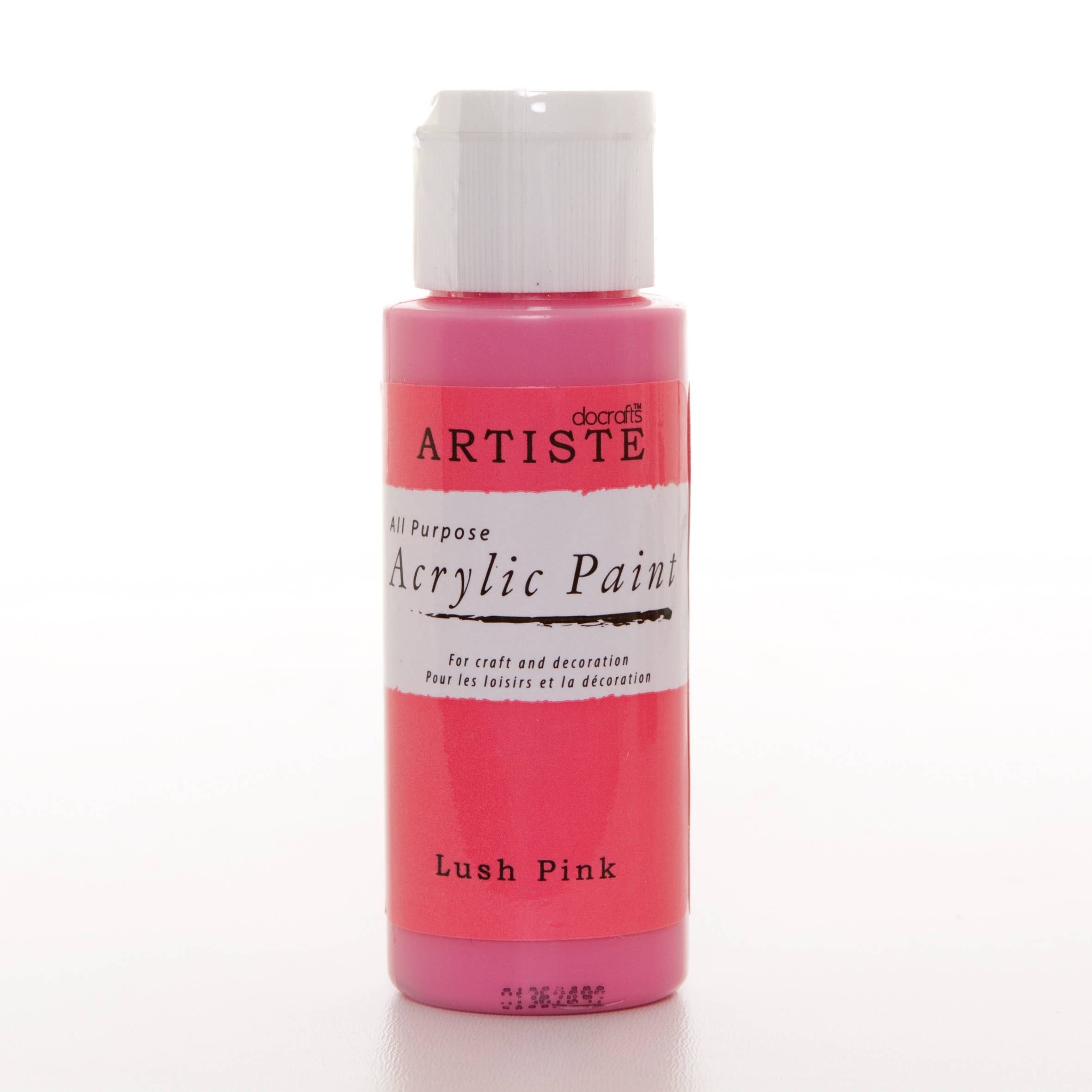 Pittura acrilica Artiste 59ml 2Oz Rosa intenso, Pittura professionale per artisti artistici, artigianali e hobby ad asciugatura rapida, Colori vivaci, Le vernici a base d'acqua coprono tutte le superfici con facilità, Ideale per gli artisti in viaggio