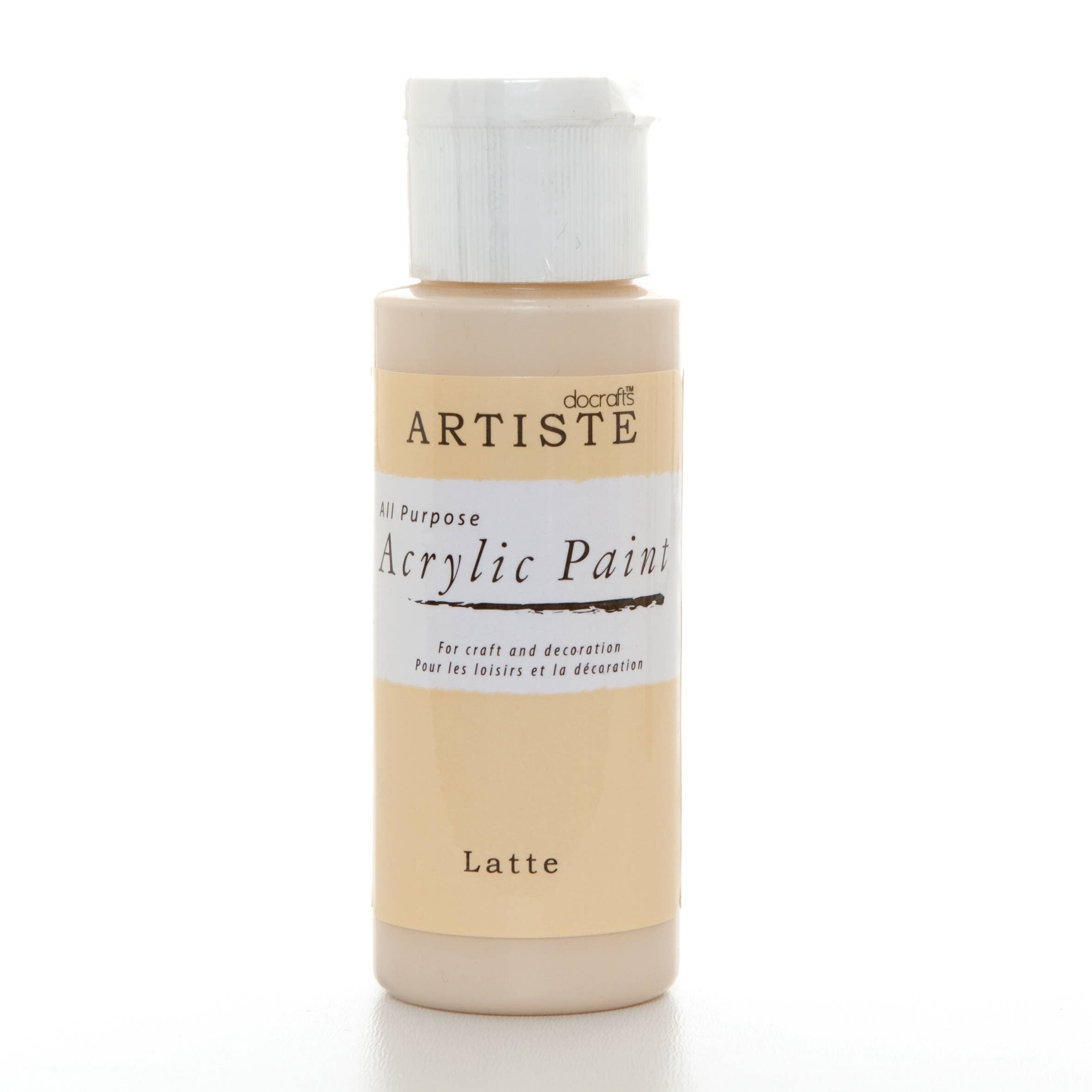 Artiste Acrylic Paint 59ml 2Oz Latte, Quick-Drying Professional Art, Craft And Hobby Artists Paint, Vibrant Colour, Water-Based Paints Cover All Surfaces With Ease, Ideal For Travel Artists