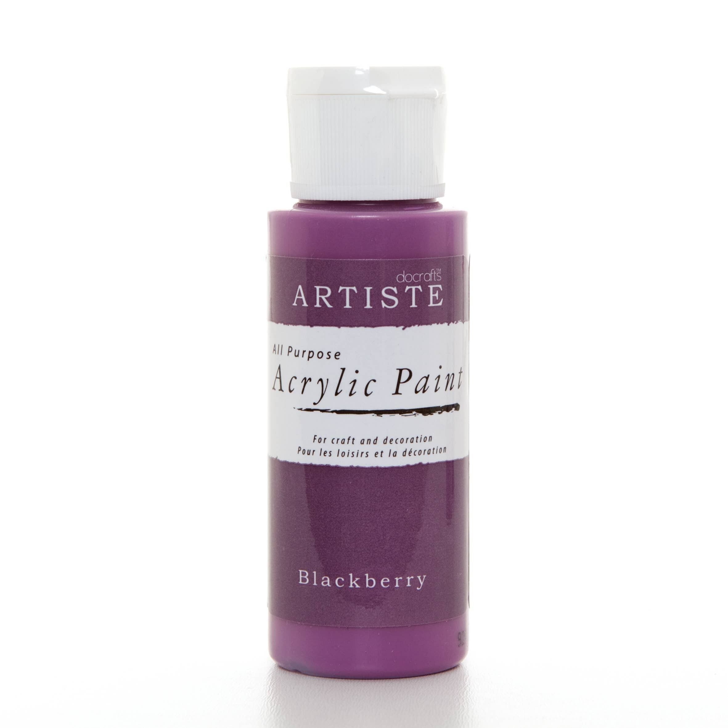 Artiste Acrylic Paint 59ml 2Oz Blackberry, Quick-Drying Professional Art, Craft And Hobby Artists Paint, Vibrant Colour, Water-Based Paints Cover All Surfaces With Ease, Ideal For Travel Artists