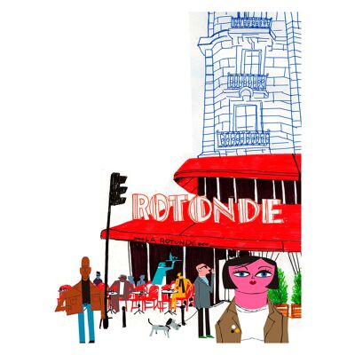 Illustration "Montparnasse" von Mikel Casal. A4 Reproduktion signiert