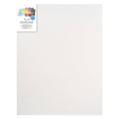 Toile tendue Artiste, 380 g/m², blanche, 35,6 x 45,7 cm, triple couche d'apprêt, peinture sur cadre en bois, toile parfaite pour la peinture, fournitures d'art pour peinture acrylique et art mural sur toile, à combiner avec un kit d'art et un kit de peinture