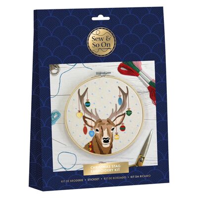 Kit da cucito artigianale per ricamo cucito e così via, cervo di Natale include tutti gli accessori artigianali necessari Kit ideali fai da te per adulti e bambini più grandi, è un fantastico regalo di arte artigianale, da utilizzare per decorazioni natalizie per la casa