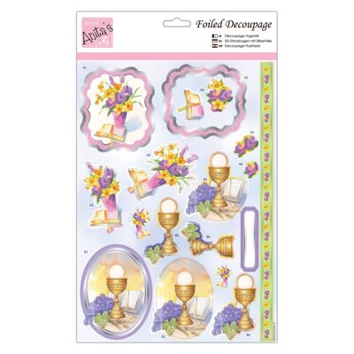 Foglio per decoupage da chiesa A4 di Anita, accessori per lavori creativi, lavori con la carta, scrapbooking, creazione di biglietti, origami, ideale per lavori creativi per adulti, aggiunge motivi strutturati ai progetti creativi