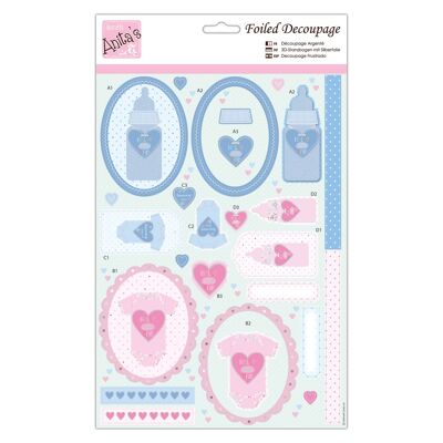 Anita's Feuille de découpage A4 Hello Little One, accessoires pour travaux manuels, loisirs créatifs en papier, scrapbooking, fabrication de cartes, origami, idéale pour les travaux manuels pour adultes, ajoute un motif texturé aux projets d'artisanat