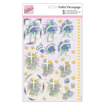 Anita's Feuille de découpage colorée A4 en forme de croix florale, fournitures d'accessoires pour l'artisanat, les loisirs créatifs en papier, le scrapbooking, la fabrication de cartes, l'origami, idéale pour l'artisanat pour adultes, ajoute un motif texturé aux projets d'artisanat
