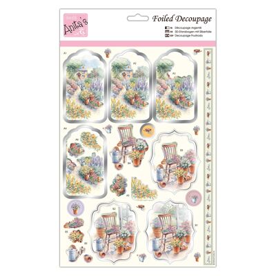 Anita's Feuille de découpage colorée A4 Country Cottage, fournitures d'accessoires pour l'artisanat, les loisirs créatifs en papier, le scrapbooking, la fabrication de cartes, l'origami, idéale pour l'artisanat pour adultes, ajoute un motif texturé aux projets d'artisanat