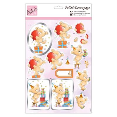 Anita's A4 Birthday Bash Coloured Foiled Decoupage Sheet, Accessories Supplies For Craft, Paper Craft, Scrapbooking, Card Making, Origami, Ideal for Adult Craft, Adds Textured Pattern To Crafts